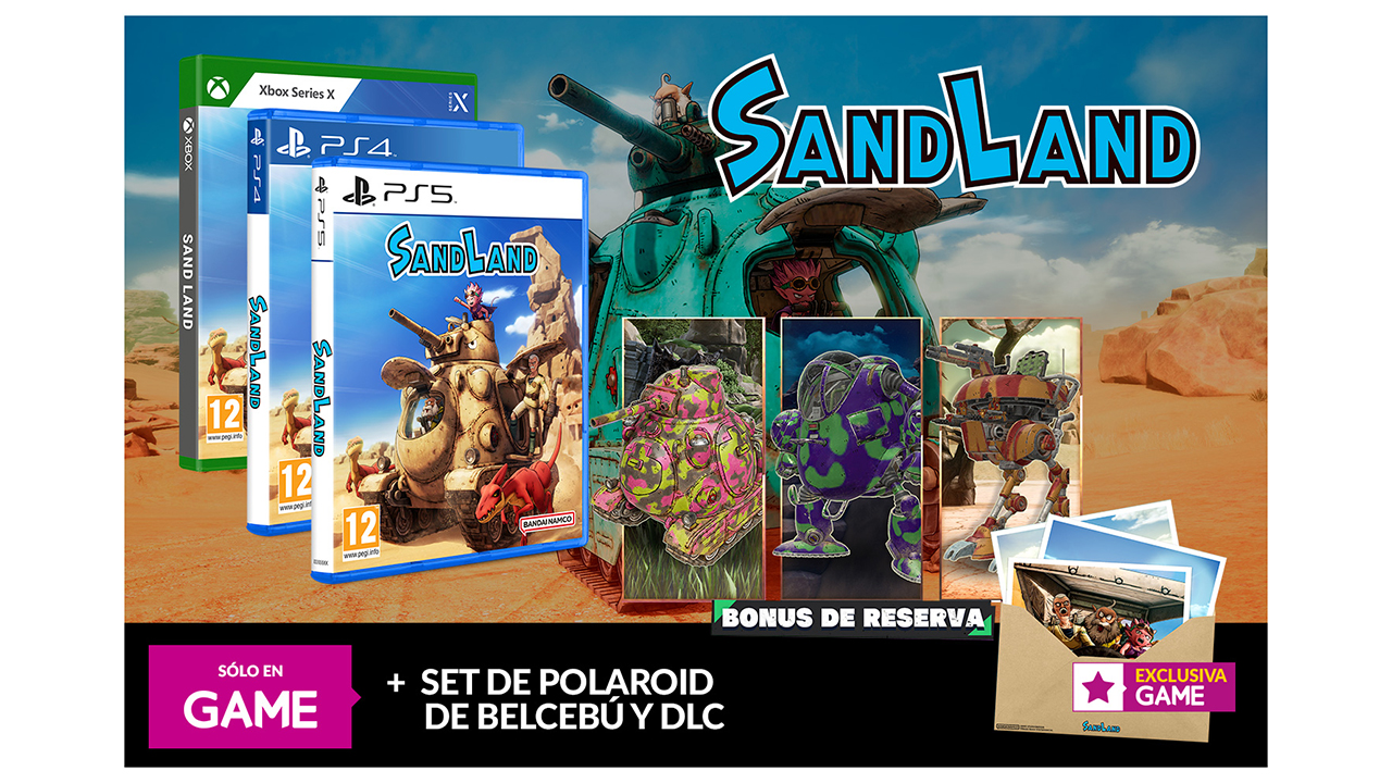 SAND LAND con SET DE POLAROID DE BELCEBÚ Exclusivo GAME y DLC como regalos - Imagen 1