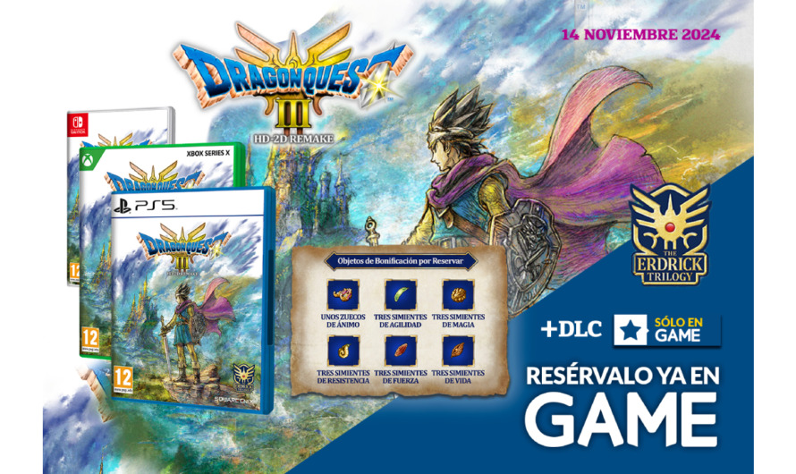 Reserva Dragon Quest III HD-2D en GAME y llévate un DLC con objetos de regalo