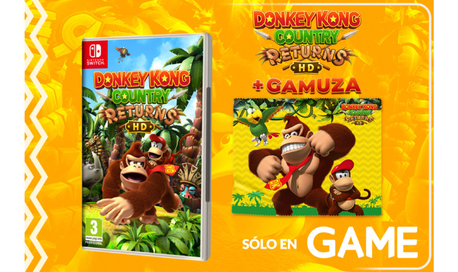 Reserva Donkey Kong Country Returns HD en GAME y llévate una gamuza de regalo